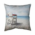 Fondo 26 x 26 in. White Beach Chair-Double Sided Print Indoor Pillow FO2772458